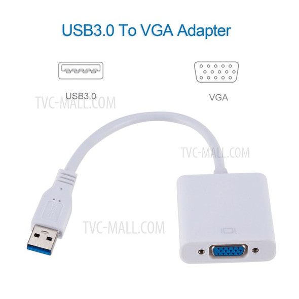 USB3.0 To VGA Adapter USB to VGA External Video Card VGA Converter - Black