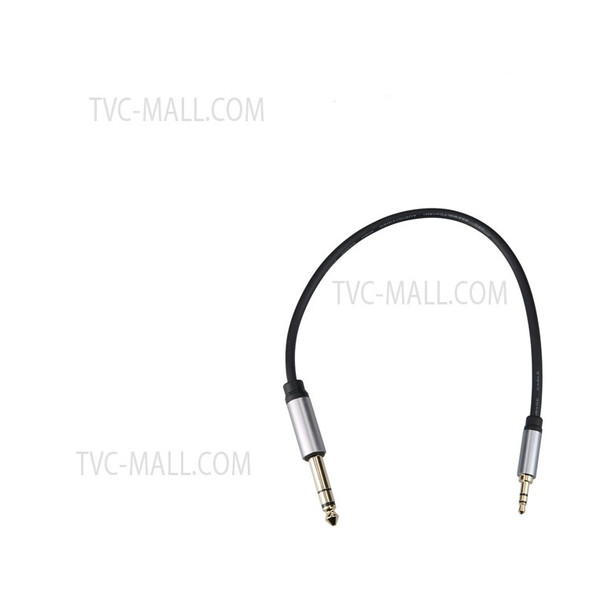 3.5mm to 6.5mm Audio Cable Male to Male Connection Cable Cord for Phone Laptop - 0.3m/Black