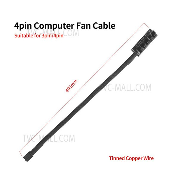 4pin Computer Fan Cable PWM GPU Fan Adapter Cable for 3pin/4pin PVC Insulation Material