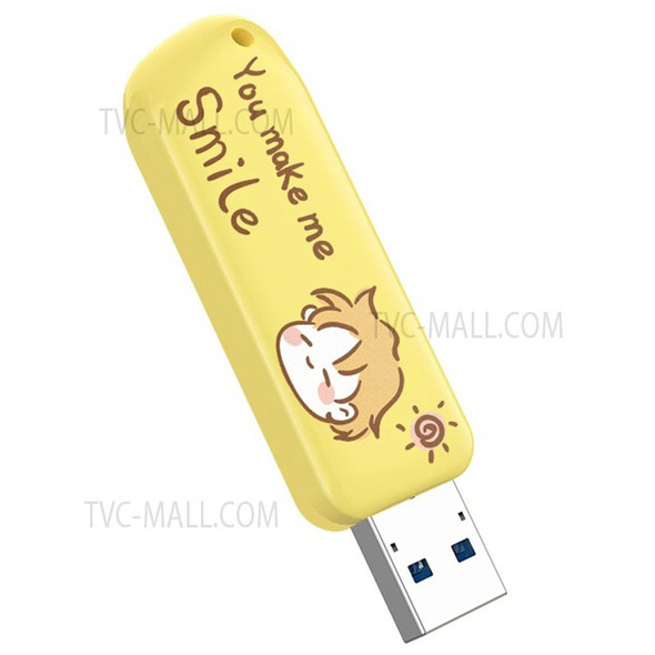 EAGET F66 Cartoon 32G U Disk Portable USB3.0 Flash Drive High-Speed Transmission Painted Memory Stick - Yellow