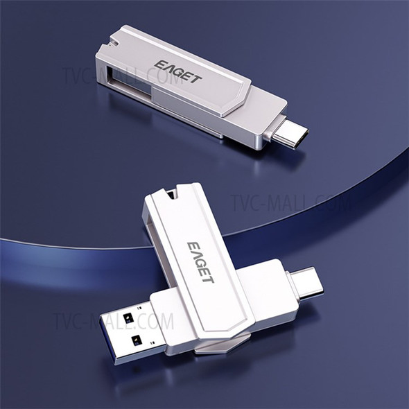EAGET CF22 64GB Memory Stick 2-in-1 Type C+USB 3.0 Flash Drive for Type-C Phone Tablet Laptop