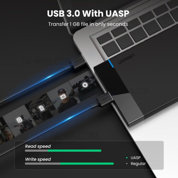 UGREEN 30848 USB 3.0 to SATA III Hard Drive Enclosure 2.5-Inch External SSD Disk HDD Case