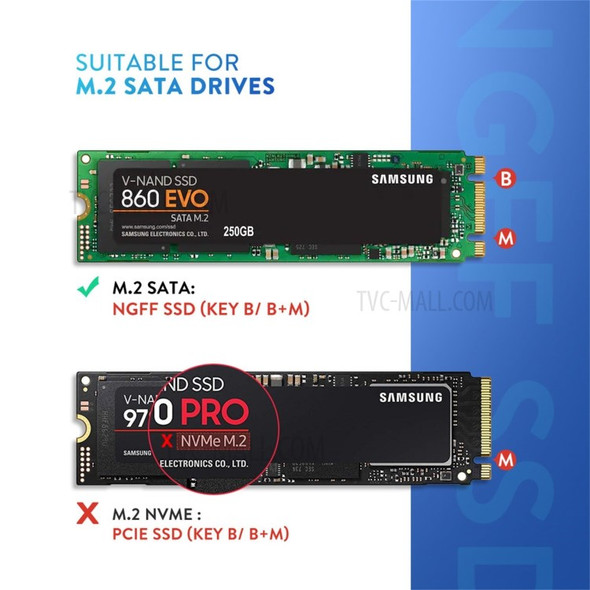 UGREEN USB 3.0 to M.2 SATA Adapter SSD Case External Hard Disk Box Hard Drive Enclosure for PC Laptop
