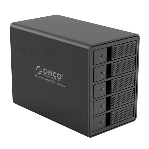 ORICO 9558RU3-SV 3.5-inch External Hard Drive Enclosure JMS567+JMB394 Chip USB3.0 Type-B Output - Black/US Plug