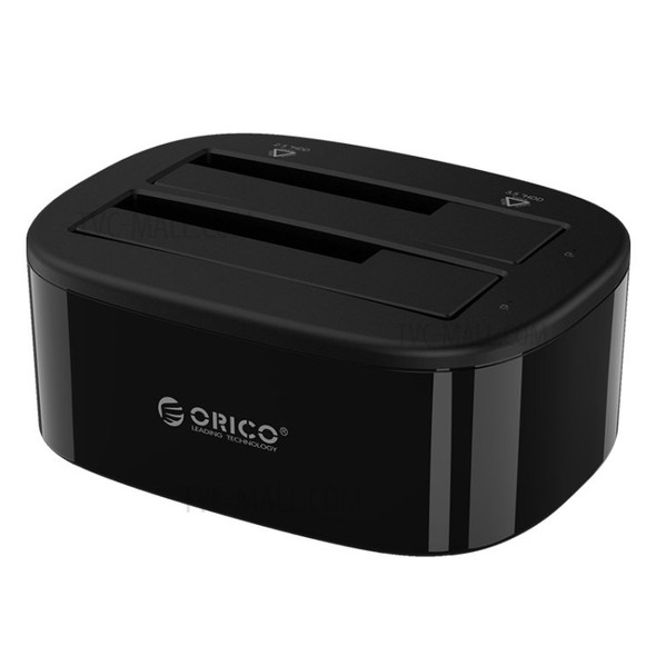 ORICO USB 3.0 SATA Dual-bay Hard Disk Drive Dock Station Enclosure Case for 2.5"/3.5" SDD HDD with Offline Clone Function (6228US3-C) - EU Plug