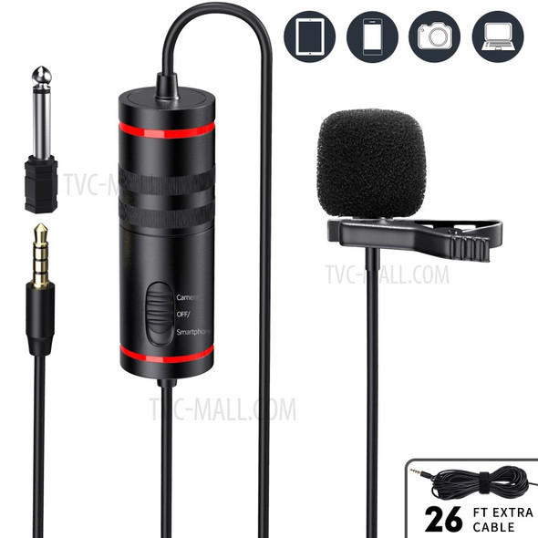 MAMEN KM-D1 Lavalier Condenser Mini Microphone Cilp-on Lapel Mic for Phone/Camera DSLR Camcorder Vlog Video