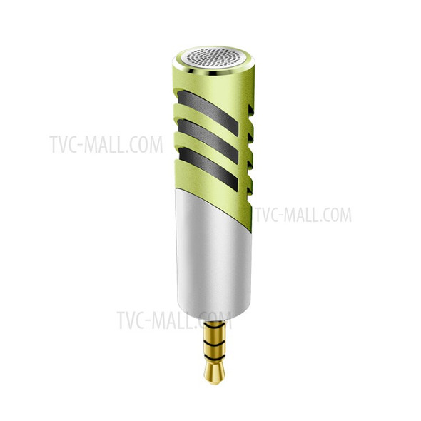 YANMAI R1 Mini Condenser Microphone Rotatable Digital Stereo Mic - Green / Silver Color