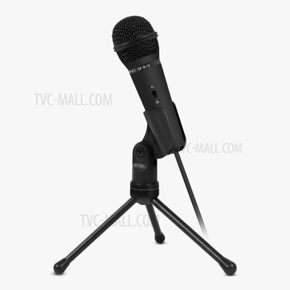 YANMAI SF-910 3.5mm Professional Condenser Microphone with Tripod Stand for PC - Black