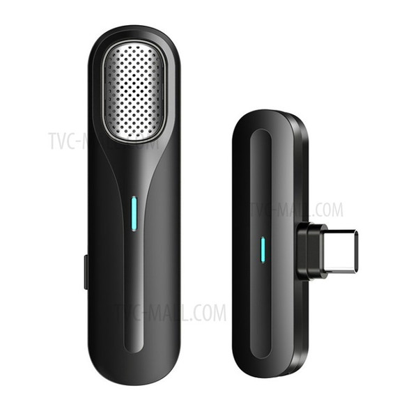 DX01 Portable Wireless Microphone Mic Audio Recording Microphone for iPhone Android Mobile Phone - Type-C