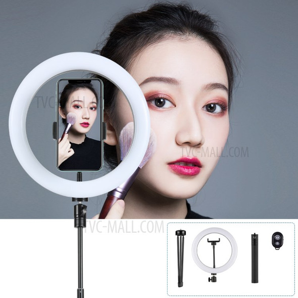 J26 10-Inch LED Ring Light Photography Video Live Studio Fill light with Tripod Bracket and Bluetooth Remote Control