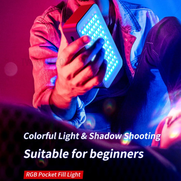 TELESIN TE-RGB-001 Full Color RGB Video Light 2500K-8500K LED Camera Vlog Fill Light Smartphone Selfie Lighting