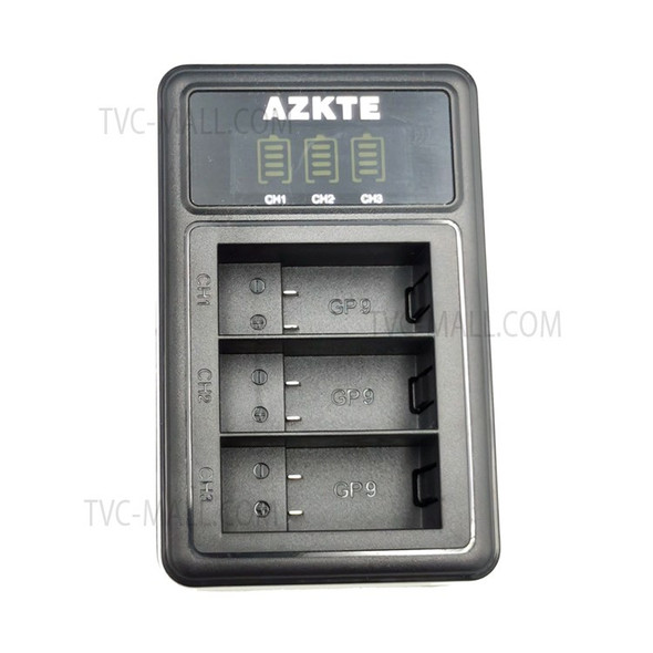 AZKTE AT1275 LCD Display Battery Charger + 1 Battery Action Camera 1800mAh Battery Charging Dock Set for GoPro Hero 10/9