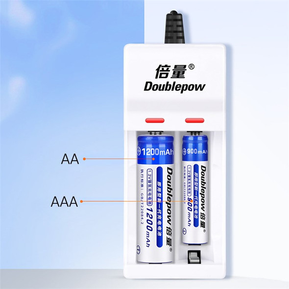 DOUBLEPOW DP-UK21 USB 2-Slot Charger for Rechargeable AA/AAA Ni-CD/Ni-Mh Individual Battery Charger