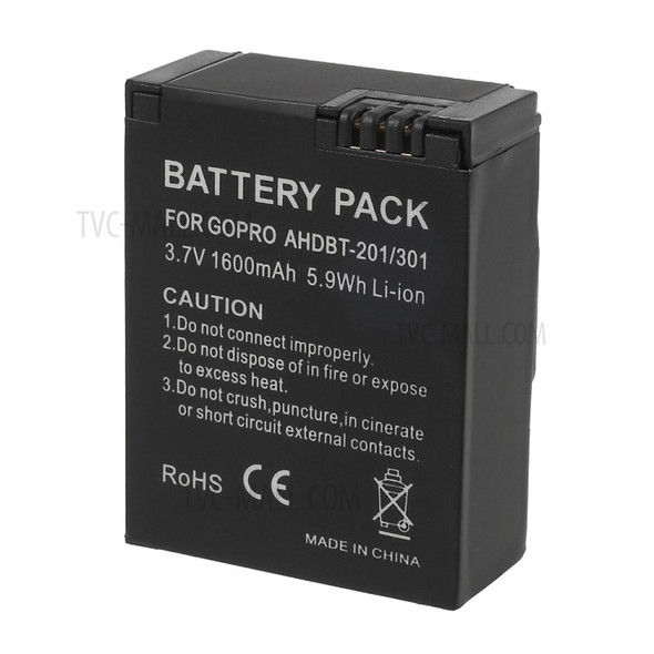 1600mAh AHDBT-201 AHDBT-301 Battery Replacement for GoPro Hero 3 3+