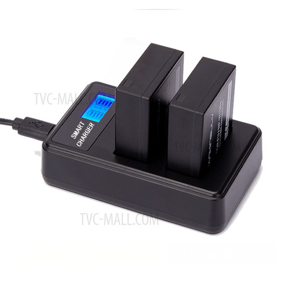 LCD Display 2-Channel DMW-BMB9E USB Battery Charger for Panasonic Lumix DMC-FZ80, DMC-FZ82, DMC-FZ40 etc