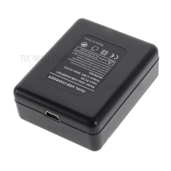 Portable Dual Ports Battery Charger for GoPro Hero 4