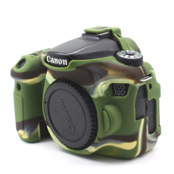 For Canon EOS 70D Silicone Protective Camera Body Case Cover - Camouflage