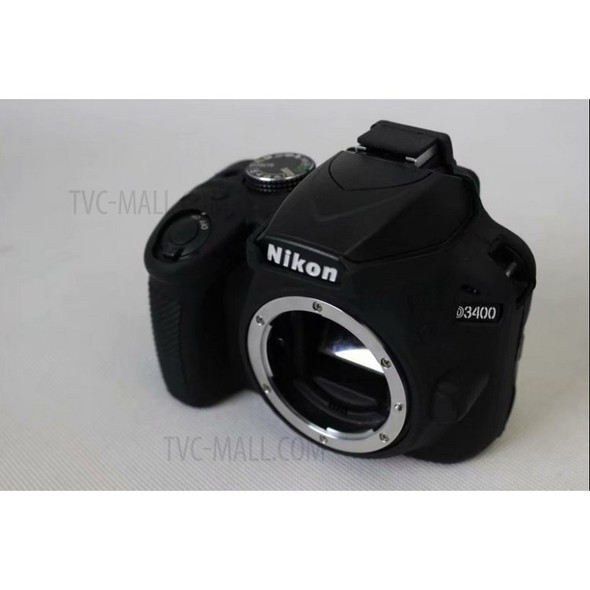 Flexible Silicone Protective Cover for Nikon D3400 DSLR Camera - Black