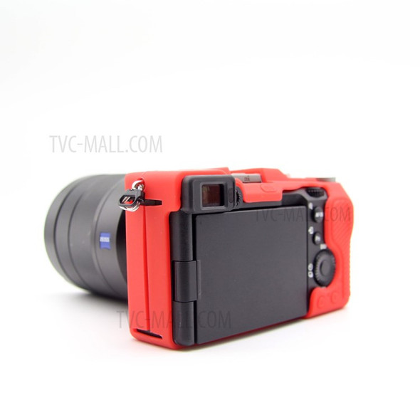 Soft Silicone Protective Skin Shell Case Cover for Sony A7C Camera - Red
