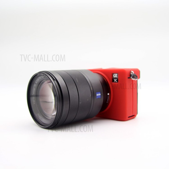 Soft Silicone Protective Skin Shell Case Cover for Sony A7C Camera - Red