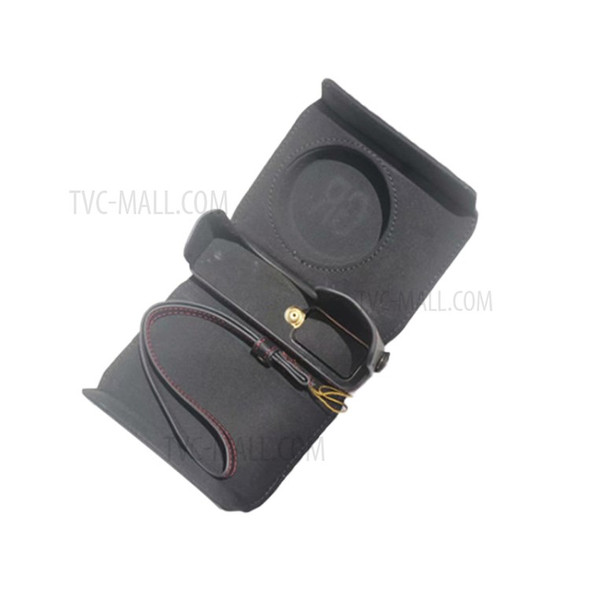 Detachable Battery Opening Design PU Leather Camera Bag Protective Cover with Hand Strap for Ricoh GR III - Black