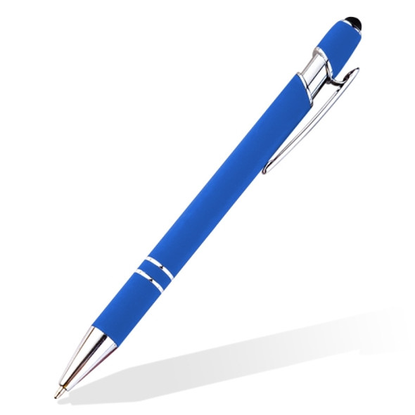 Creative Push Metal Multi-function Touch Handwriting Touch Screen Ballpoint Pen, Written:Bullet type 1.0(Blue)