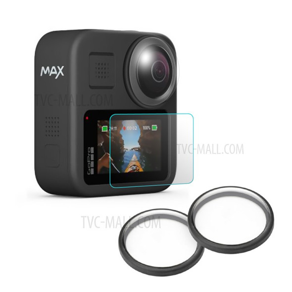 Tempered Glass Screen Protector Film + Protective Lens Cover for GoPro Max HD