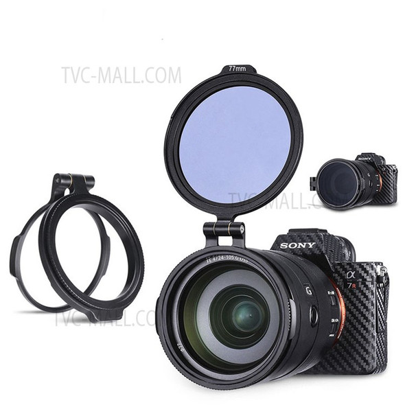 UURIG 67mm ND Filter Quick Release Lens Mount Ring Adapter Flip Cover Bracket for DSLR Camera