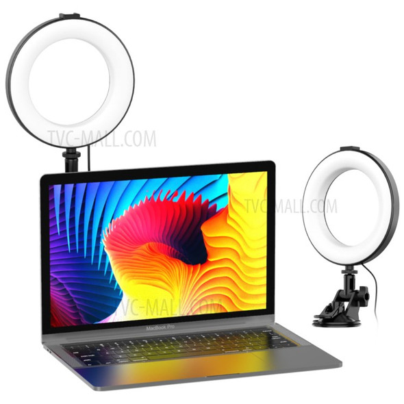 VIJIM CL05 6-Inch USB Suction Cup Ring Fill Light Computer Laptop Meeting Live Streaming LED Lamp