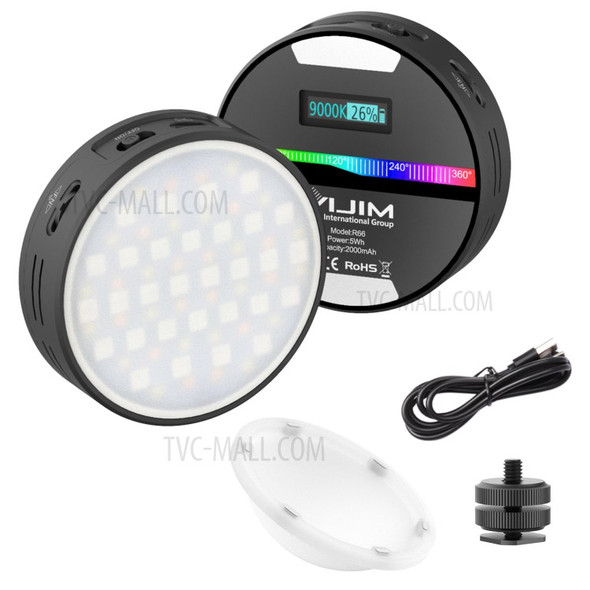 VIJIM R66 RGB Portable Rechargeable Round Camera Fill Light Photography LED Lamp