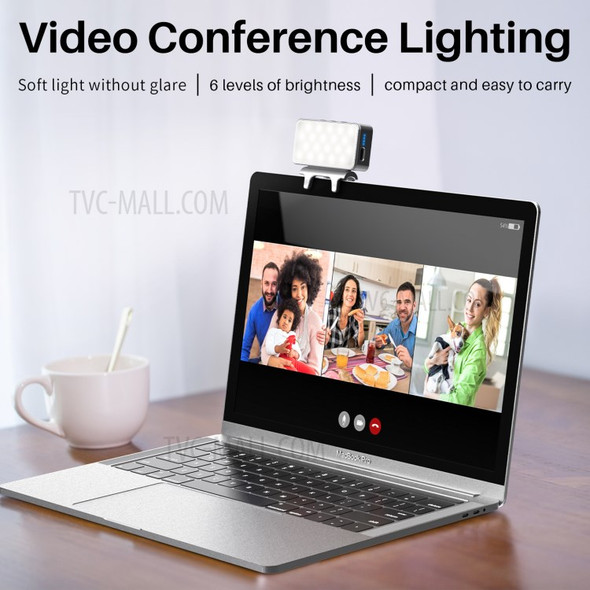 VIJIM CL08 Clip-on LED Video Light Computer Video Conference Lighting 3 Modes 3000K-7000K for PC Laptop Live Streaming