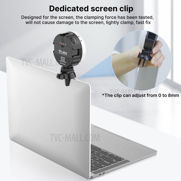 VIJIM CL01 Circular Video Conference LED Light with Clip LED Universal for iPad Tablet PC Laptop Phone Fill Light