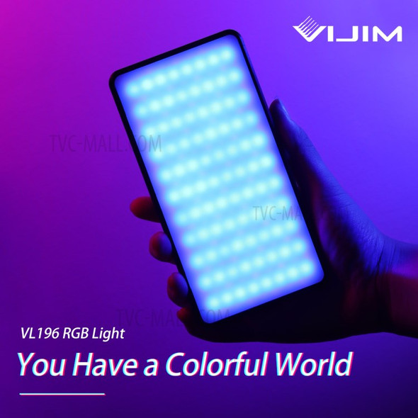 VIJIM VL196 Pocket RGB LED Video Light Photography Fill Light 2500K-9000K Dimmable for Live Broadcast Interview