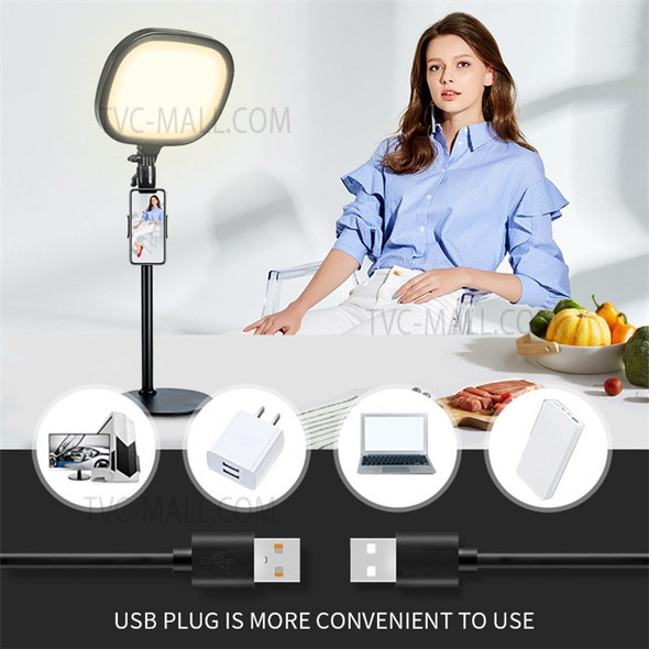 S20 USB Retractable Fill Light Adjustable Brightness Live Streaming Makeup Photography LED Lamp with Phone Clip