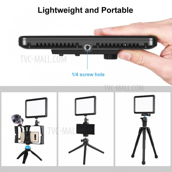 128B LED Video Light 12W Dimmable Panel Light Photo Studio Live Photography Fill Light 3300-5600K with Remote Control