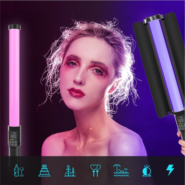 YB130 RGB LED Stick Fill Light Handheld Dimmable Video Light Wand Speedlight Photography Lamp with Light Barrier