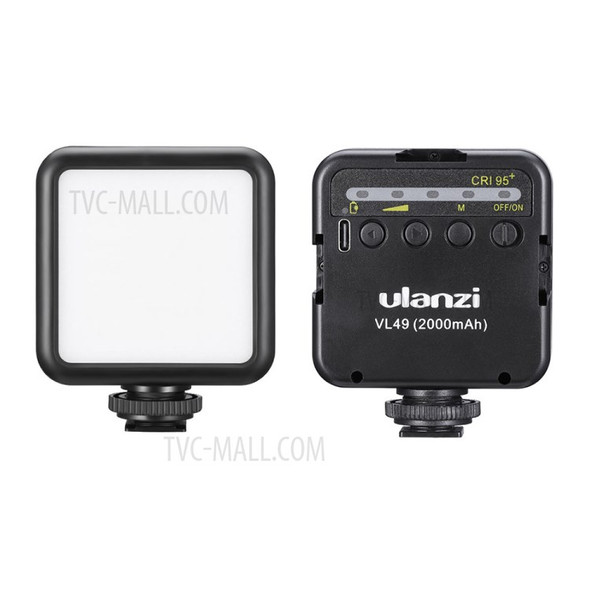 ULANZI VL49 6W Mini LED Video Light with Built-in 2000mAh Battery 5500K Photographic Lighting for Canon Nikon Sony DSLR Camera