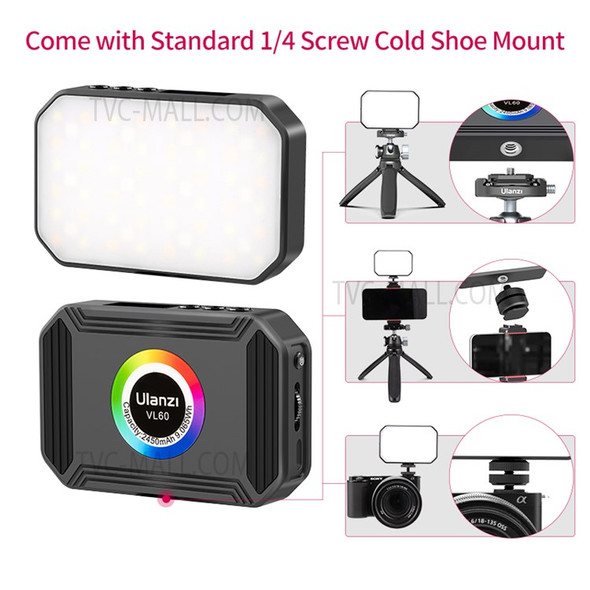 ULANZI VL60 Mini Pocket RGB Video Light Portable Magnetic LED Camera Fill Light for Photography Shooting