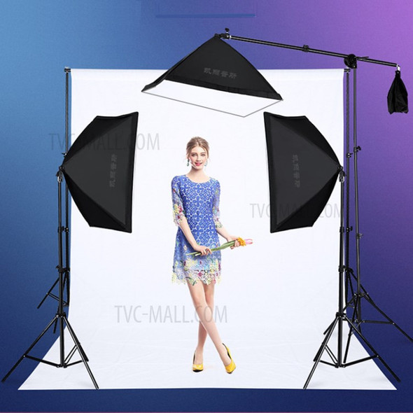 KAYLYPS 5070 Softbox Photography Lamp Suit Light Stand with Cross Bar Arm Photo Studio Lighting Soft Box - US Plug