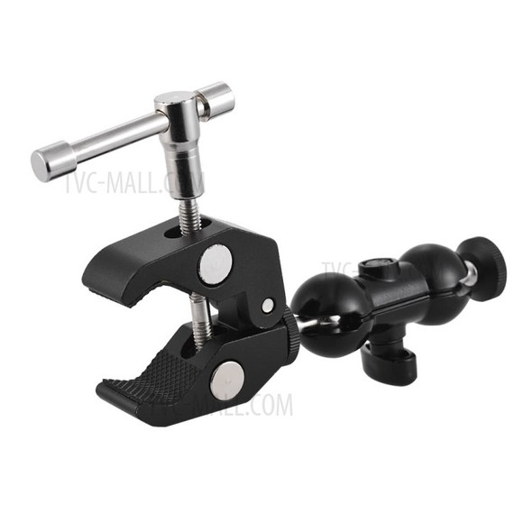 Dual Ballhead Arm Super Clamp Mount Adapter for DSLR Camera Monitor LED Video Light