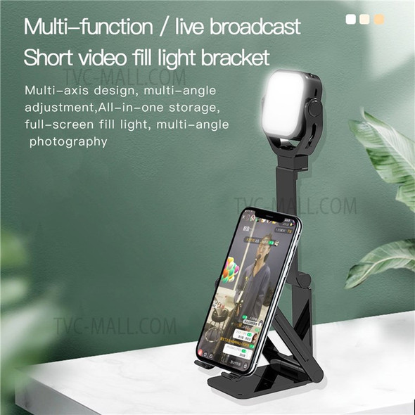 LED Video Light Rechargeable Dimmable Portable Fill Photography Light for Makeup Selfie Vlog Video Conference