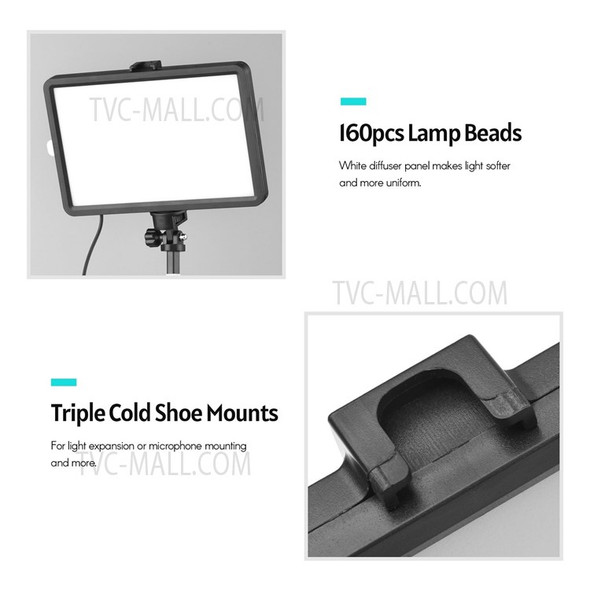 ANDOER Upgraded USB Bi-color Temperature LED Video Light Kit with Color Filters + LED Fill Light 3200K-5600K 10 Levels Brightness + Extendable Detachable Tripod