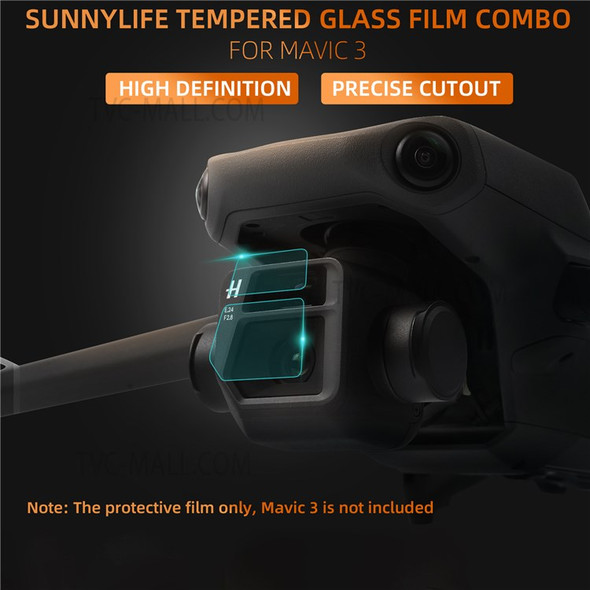 SUNNYLIFE M3-BHM122 2 Sets Camera Lens Protector Explosion-proof Tempered Glass Film for DJI Mavic 3