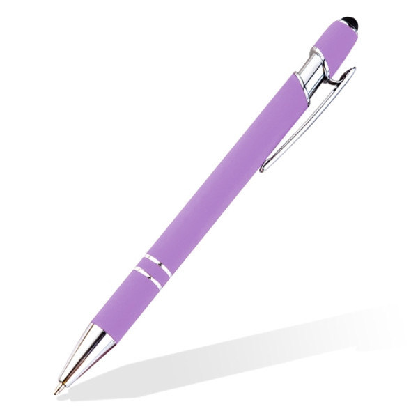Creative Push Metal Multi-function Touch Handwriting Touch Screen Ballpoint Pen, Written:Bullet type 1.0(Purple)