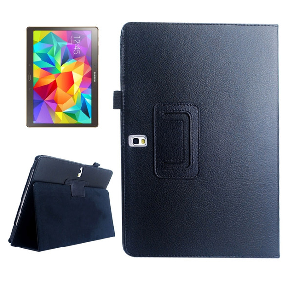 Lichee Texture Horizontal Flip Leather Case with Holder for Galaxy Tab S 10.5 / T800(Black)