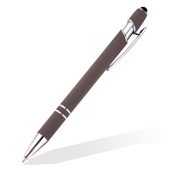 Creative Push Metal Multi-function Touch Handwriting Touch Screen Ballpoint Pen, Written:Bullet type 1.0(Brown)