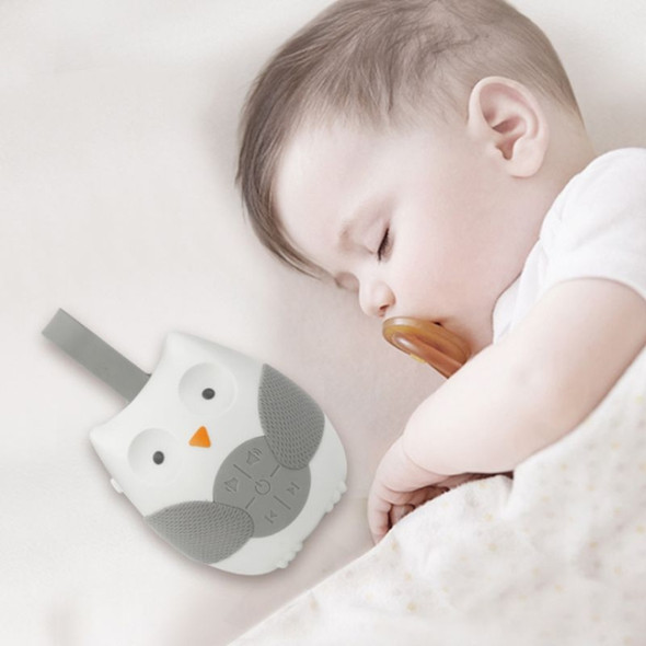 Baby Bedside Hanging Bell Sound Soothing Sleep Soft Owl Music Box Toy(White)