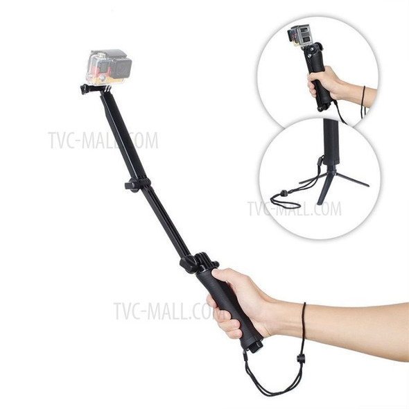 For DJI Go-pro Sport Extendable Adjustable Selfie Camera Holder Tripod Accessories - Black