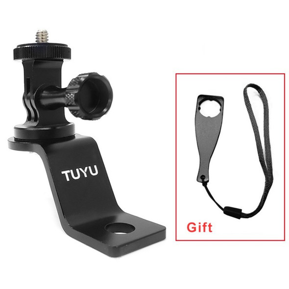 TUYU for Insta360 One/X2/R / GoPro Hero 10/9/8/7/6/5/4 Screw Type Motorcycle Bike Camera Mount Holder - Black