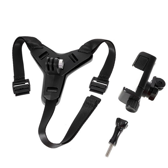 Motorcycle Helmet Chin Mount Strap Camera Holder Clip for GoPro Hero 9 8 7 6 5 - Black
